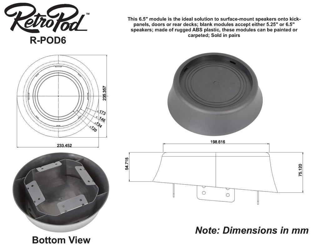RETROPOD SPEAKER POD SET 6.5INCH