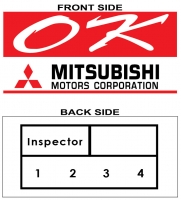 MITSUBISHI PRODUCTION QUALITY CONTROL WINDOW DECAL