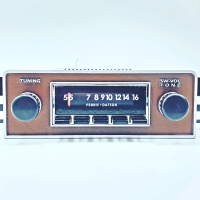 SILVER-SERIES AM/FM RADIO ASSEMBLY : 1970-1974 DATSUN 1200 (FERRIS AUSTRALIA) (TWEED BROWN)
