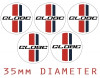 GLOBE WHEEL CENTER CAP DECAL (35MM)